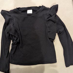 Black ruffle top